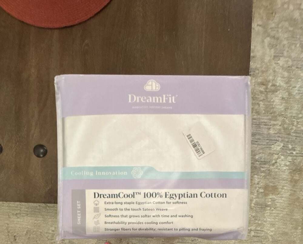 DreamFit DreamCool 100% Egyptian Cotton Split King Sheet Set White